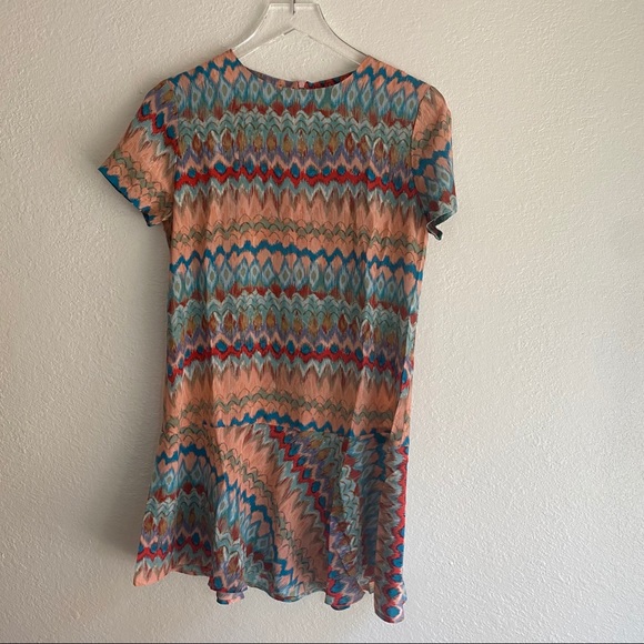 AMOUR VERT multicolor silk ruffle hem dress - Picture 2 of 8